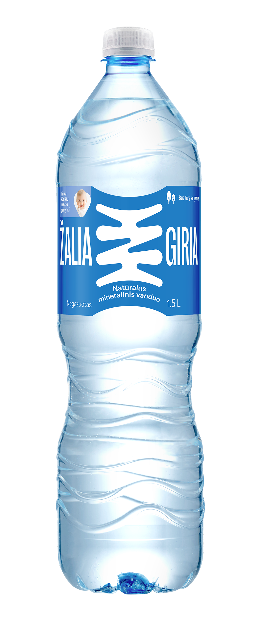 Natūralus mineralinis vanduo ŽALIA GIRIA, negazuotas, 1,5 L