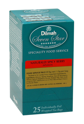 DILMAH žolelių ir vaisių arbata Spicy berry, 25 pakeliai 