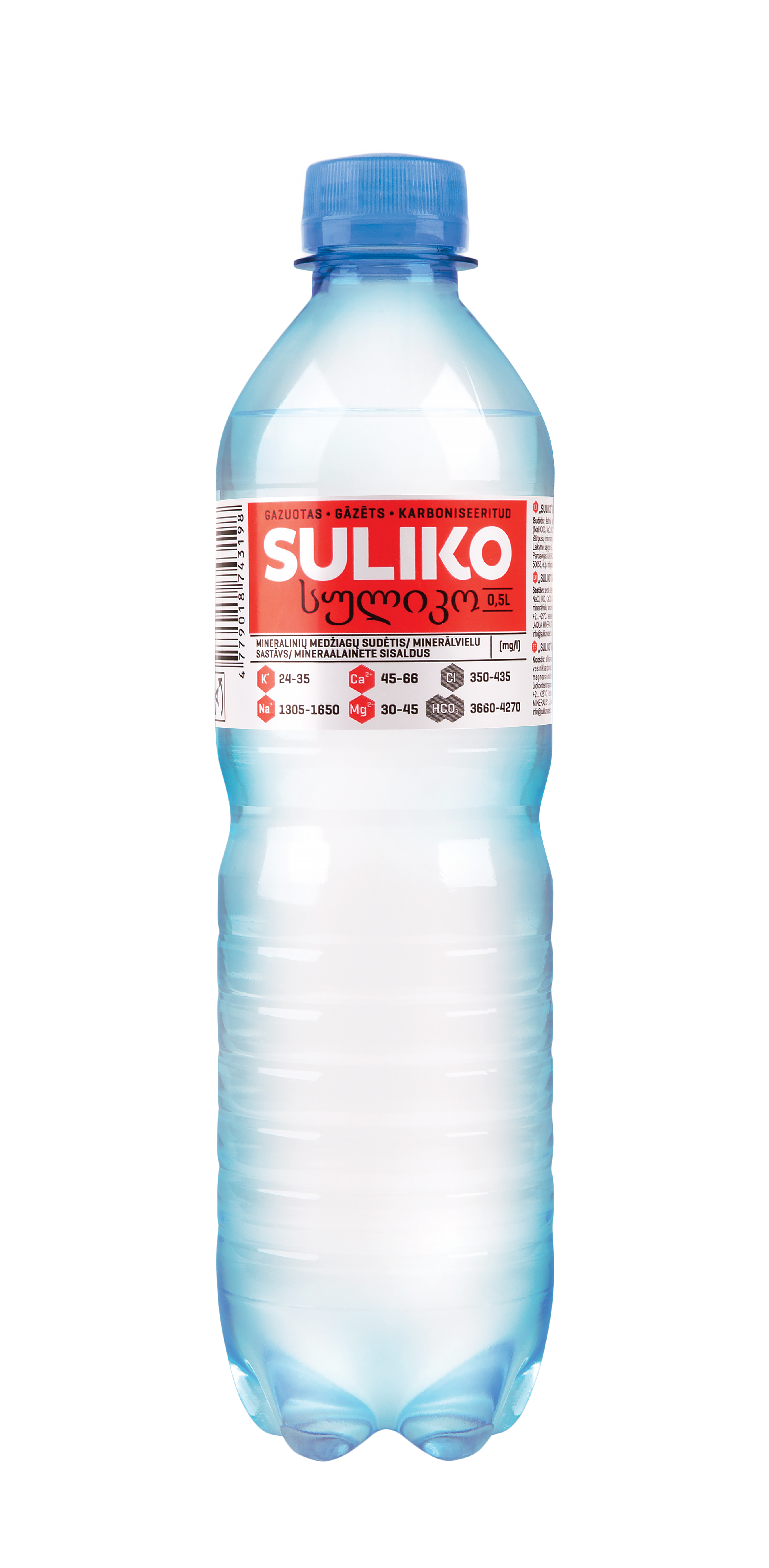 Gazuotas stalo vanduo SULIKO, 0,5 L