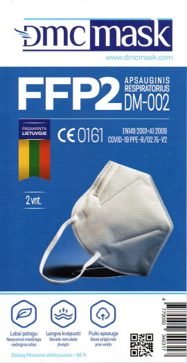 FFP2 DM-002 respiratorius 2vnt.