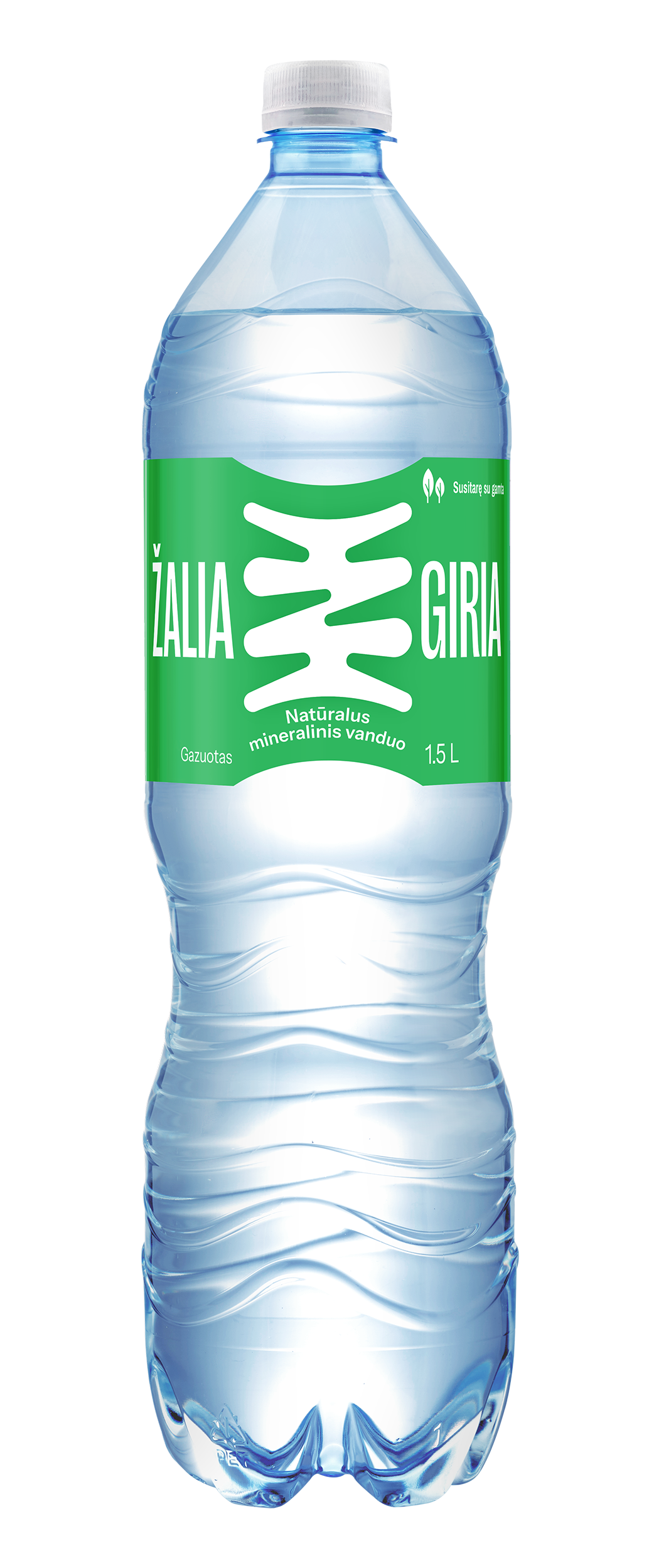 Natūralus mineralinis vanduo ŽALIA GIRIA, gazuotas, 1,5 L