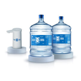 Rinkinys Žalia giria 19l (natūralus mineralinis vanduo 2 vnt + tara 19 l 2 vnt + elektrinė pompa)