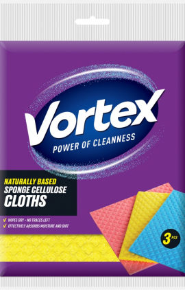 VORTEX celiuliozės šluostės 3vnt