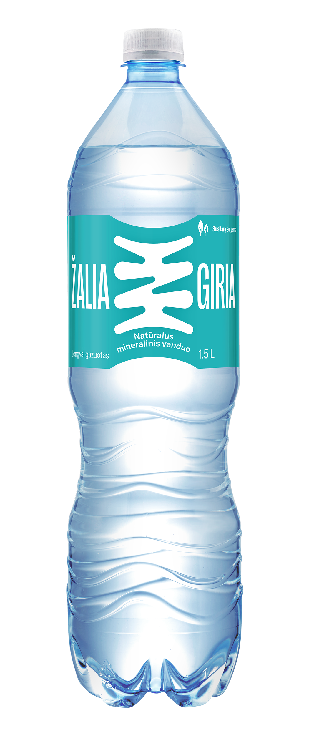 Lengvai gazuotas natūralus mineralinis vanduo ŽALIA GIRIA, 1,5 L