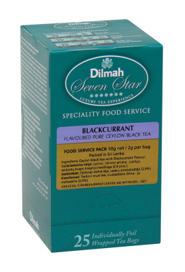 DILMAH juodoji Ceilono arbata Blackcurrant, 25 pakeliai 