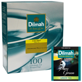 DILMAH natūrali žalioji arbata be priedų, 100 pakelių, 150 g 