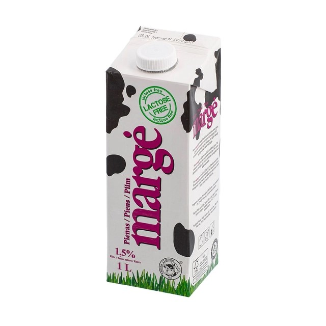 Pienas Margė be laktozės 1,5% 1 L